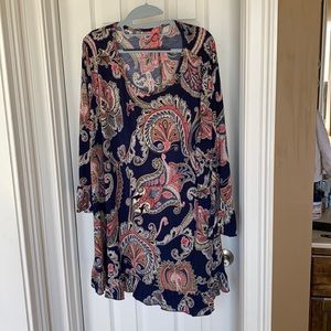 Ladies Top or Dress 1x Boutique like new navy
